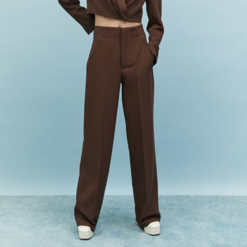 NWT ZARA HIGH WAISTED STRAIGHT CUT PANTS